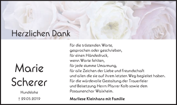 Traueranzeige von Marie Scherer von Schwäbische Post