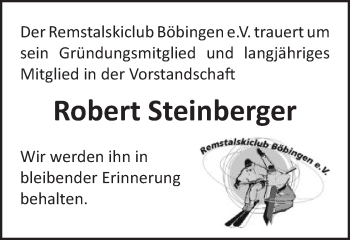 Traueranzeige von Robert Steinberger von Gmünder Tagespost