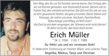 Traueranzeige von Erich Müller von Schwäbische Post