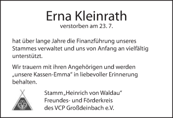 Traueranzeige von Erna Kleinrath von Gmünder Tagespost