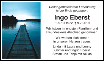 Traueranzeige von Ingo Eberst von Gmünder Tagespost
