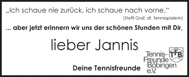  Traueranzeige für Jannis Eberle  vom 03.07.2019 aus Gmünder Tagespost