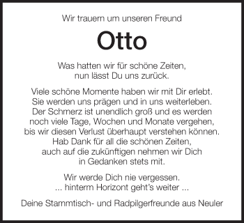 Traueranzeige von Otto  von Schwäbische Post