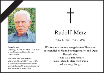 Traueranzeige von Rudolf Merz von Schwäbische Post