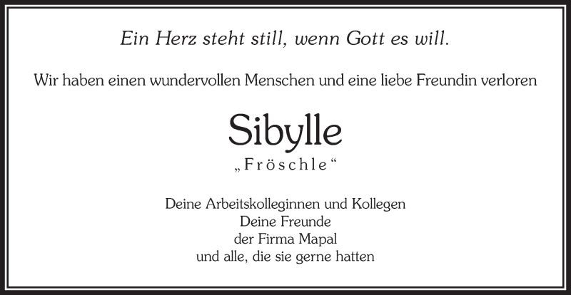  Traueranzeige für Sibylle Wengert vom 06.08.2019 aus Schwäbische Post