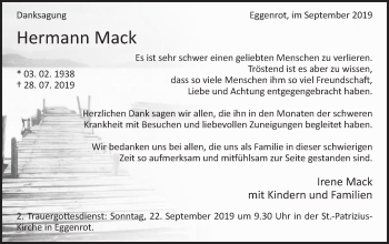 Traueranzeige von Hermann Mack von Schwäbische Post