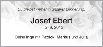 Traueranzeige von Josef Ebert von Schwäbische Post