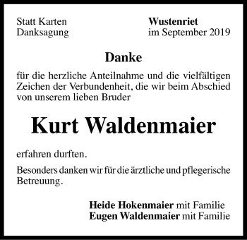 Traueranzeige von Kurt Waldenmaier von Gmünder Tagespost