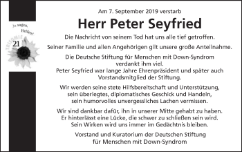 Traueranzeige von Peter Seyfried