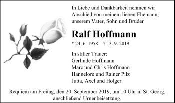 Traueranzeige von Ralf Hoffmann von Gmünder Tagespost