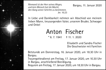 Traueranzeige von Anton Fischer