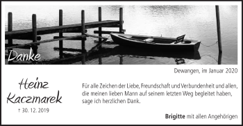 Traueranzeige von Heinz Kaczmarek von Schwäbische Post