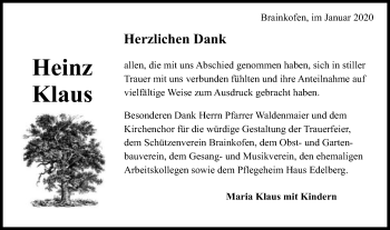 Traueranzeige von Heinz Klaus von Gmünder Tagespost