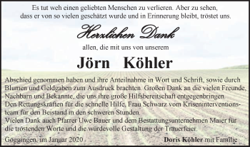 Traueranzeige von Jörn Köhler