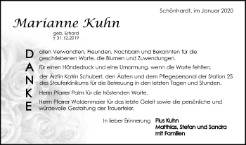 Traueranzeige von Marianne Kuhn von Gmünder Tagespost