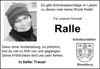 Traueranzeige von Ralf Hirschle