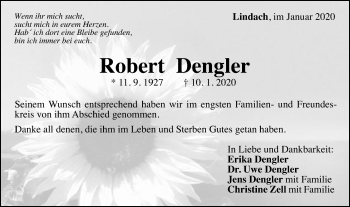 Traueranzeige von Robert Dengler