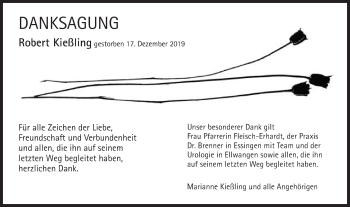 Traueranzeige von Robert Kießling von Schwäbische Post