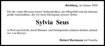 Traueranzeige von Sylvia Seus