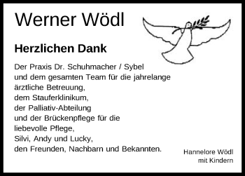 Traueranzeige von Werner Wödl von Gmünder Tagespost