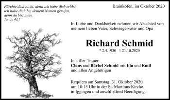 Traueranzeige von Richard Schmid von Gmünder Tagespost