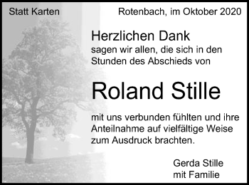 Traueranzeige von Roland Stille von Schwäbische Post