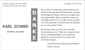 Traueranzeige von Karl Schmid von Schwäbische Post