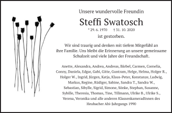 Traueranzeige von Steffi Swatosch von Gmünder Tagespost