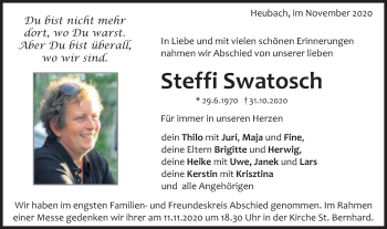 Traueranzeige von Steffi Swatosch von Gmünder Tagespost