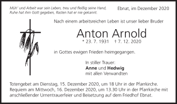 Traueranzeige von Anton Arnold von Schwäbische Post