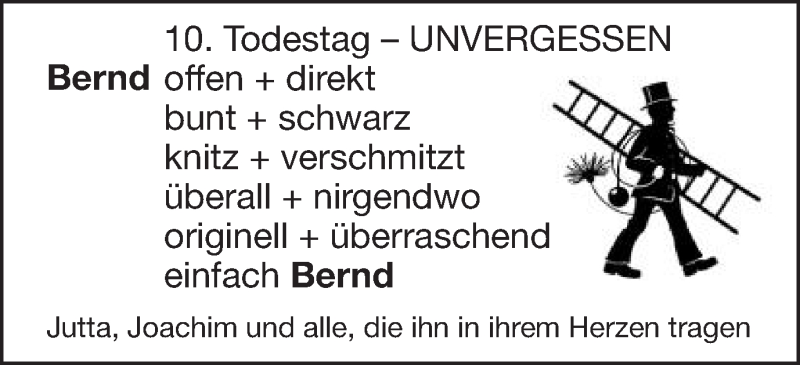  Traueranzeige für Bernd  vom 08.12.2020 aus Schwäbische Post