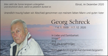 Traueranzeige von Georg Schreck von Schwäbische Post