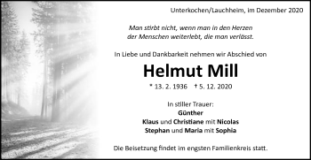 Traueranzeige von Helmut Mill von Schwäbische Post
