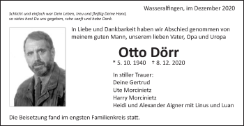 Traueranzeige von Otto Dörr von Schwäbische Post