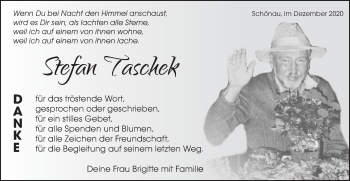 Traueranzeige von Stefan Taschek von Schwäbische Post