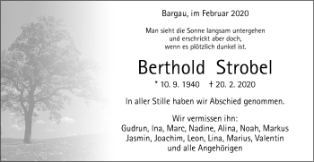 Traueranzeige von Berthold Strobel