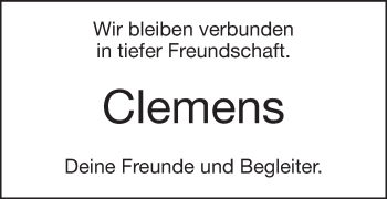 Traueranzeige von Clemens 