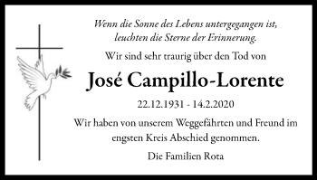 Traueranzeige von Jose Campillo-Lorente von Gmünder Tagespost