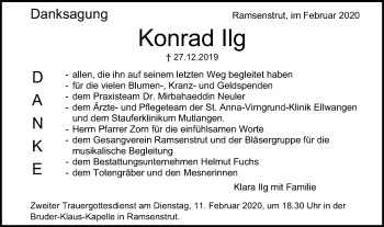 Traueranzeige von Konrad Ilg