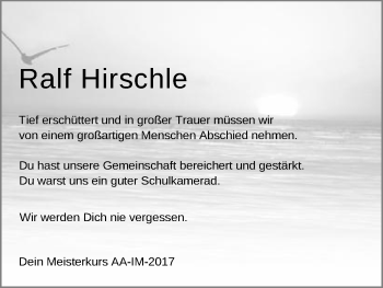 Traueranzeige von Ralf Hirschle