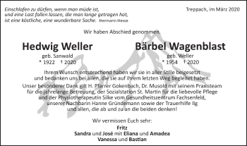 Traueranzeige von In Gedenken  von Schwäbische Post