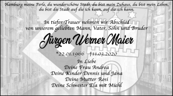 Traueranzeige von Jürgen Werner Maier von Schwäbische Post