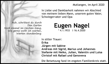 Traueranzeige von Eugen Nagel von Gmünder Tagespost