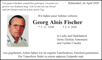 Traueranzeige von Georg Alois Fischer von Gmünder Tagespost