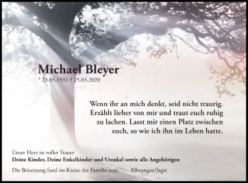 Traueranzeige von Michael Bleyer