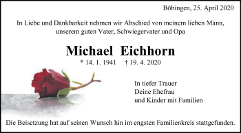 Traueranzeige von Michael Eichhorn von Gmünder Tagespost
