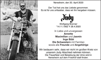 Traueranzeige von Wolfgang Brenner von Schwäbische Post