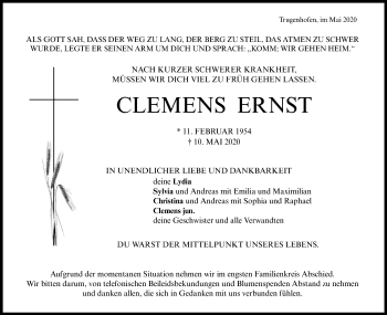 Traueranzeige von Clemens Ernst von Schwäbische Post