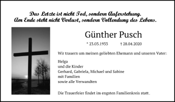 Traueranzeige von Günther Pusch von Schwäbische Post