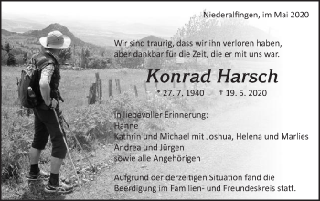 Traueranzeige von Konrad Harsch von Schwäbische Post